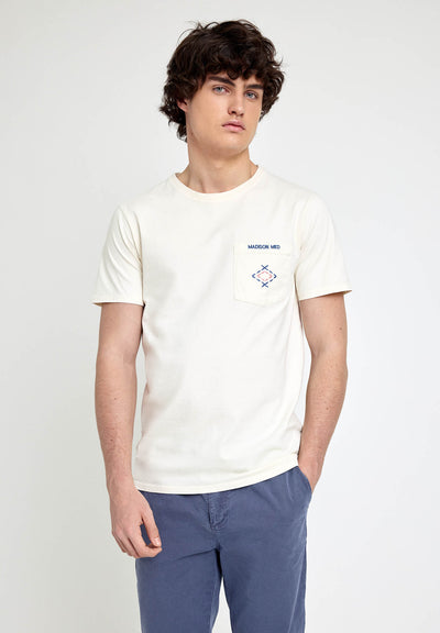 CAMISETA OFF-WHITE BORDADA CON BOLSILLO